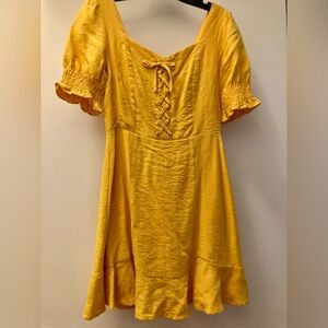 Lost + Wander Saffron Yellow Dress